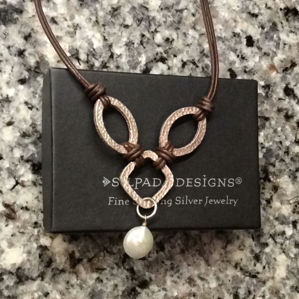 Silpada Freshwater Pearl and Leather Necklace